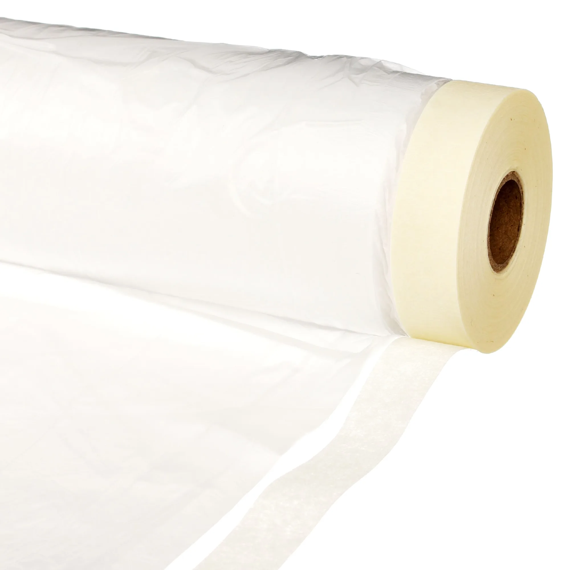 Пленка защитная с клейкой малярной лентой, прозрачная, HDPE, рулон 1,5х25м, толщина 8мкм, (шт.)