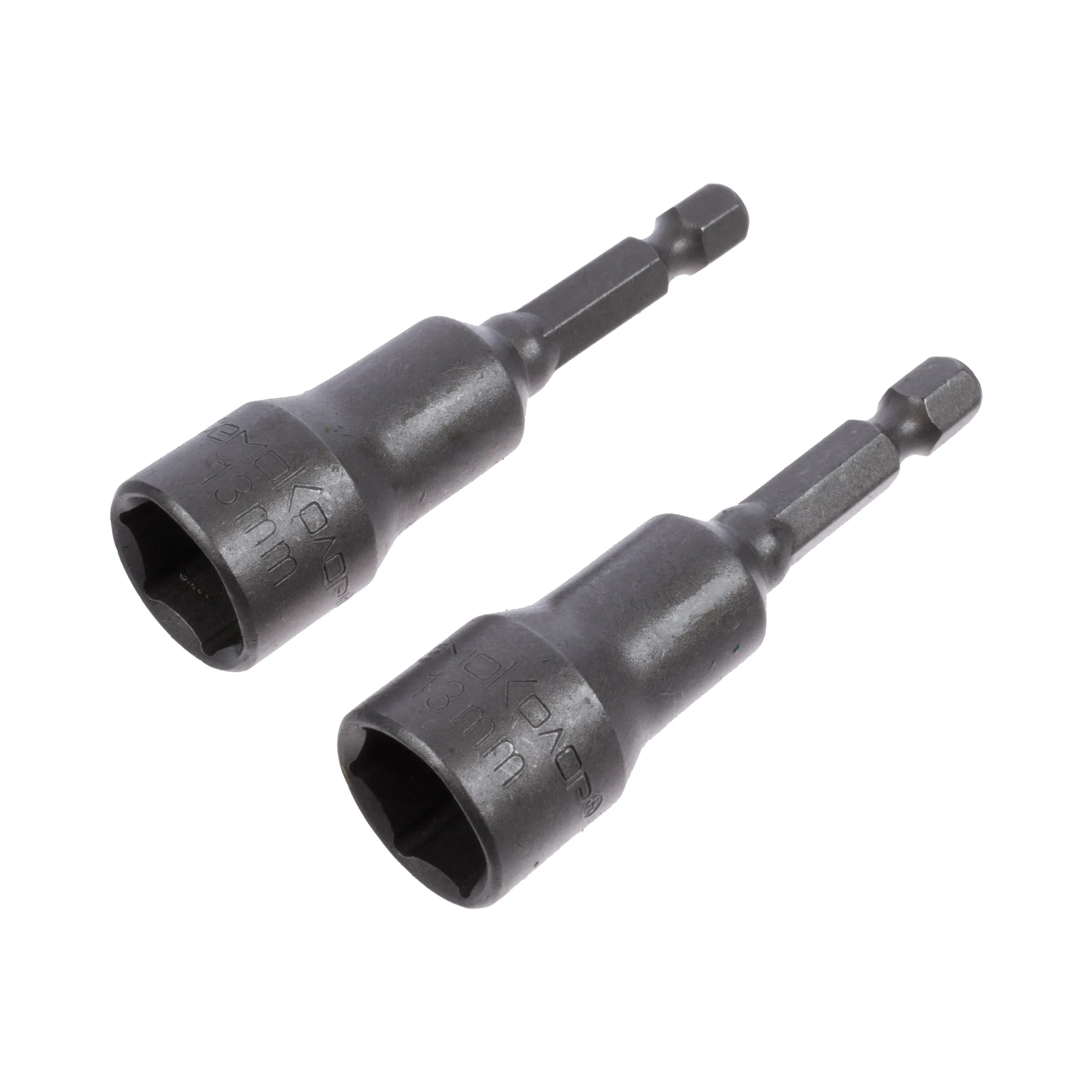 Головка торцевая магнитная 13 х 65 мм, хвостовик 1/4" Е, CrV, 2 шт., (уп.)