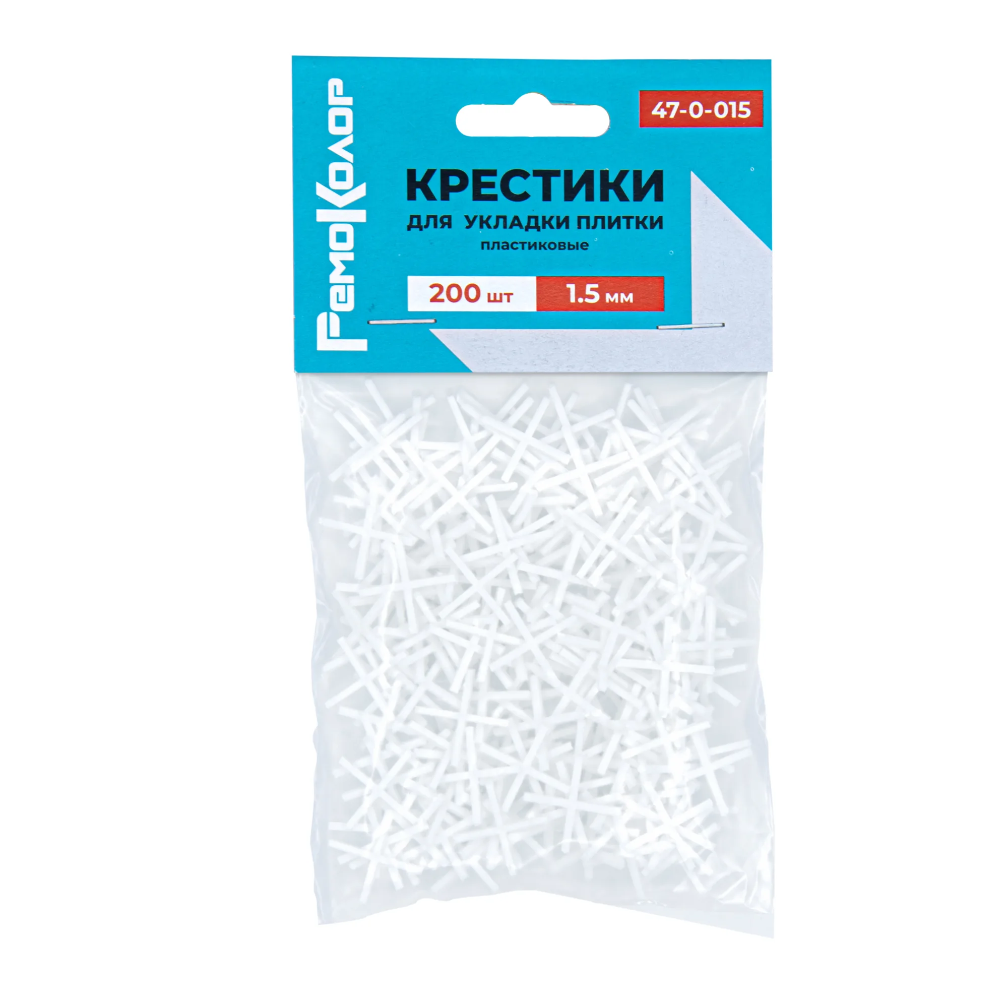 Крестики пластиковые для укладки плитки, 1,5мм 200шт, (уп.)