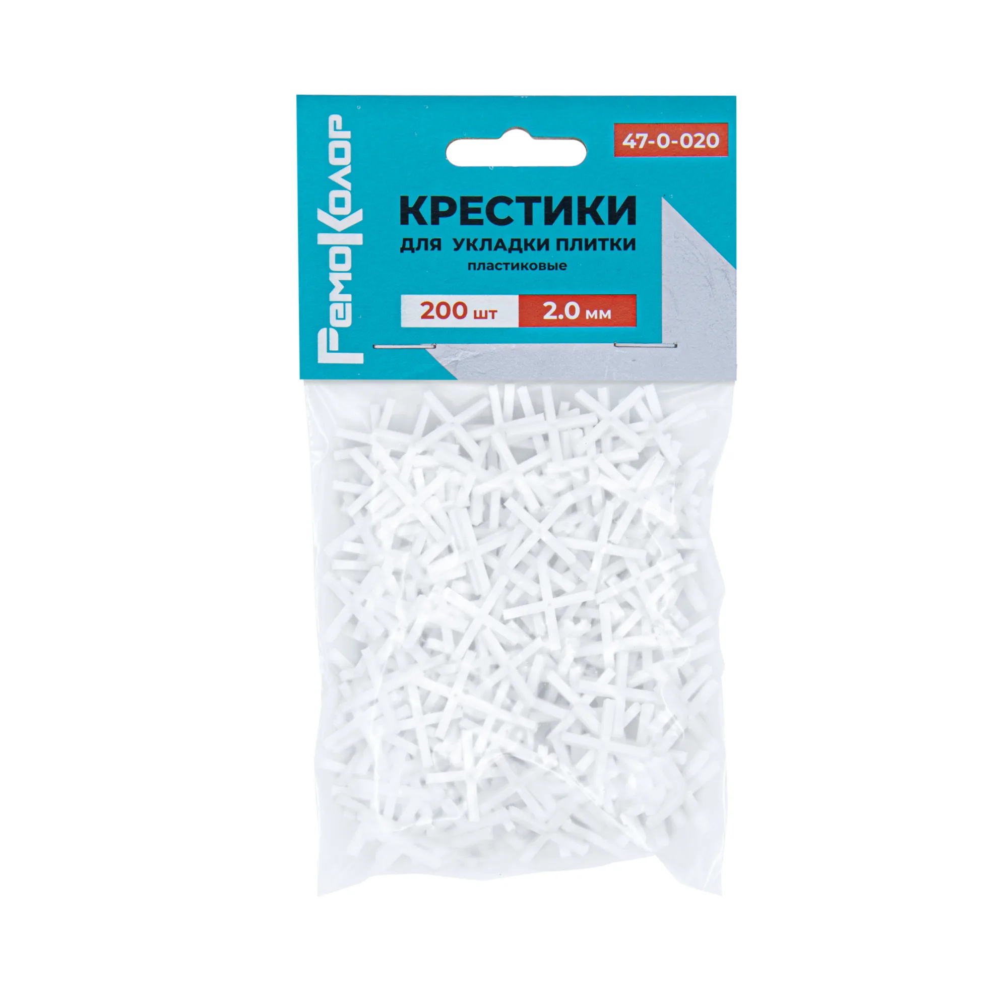 Крестики пластиковые для укладки плитки, 2,0мм 200шт, (уп.)