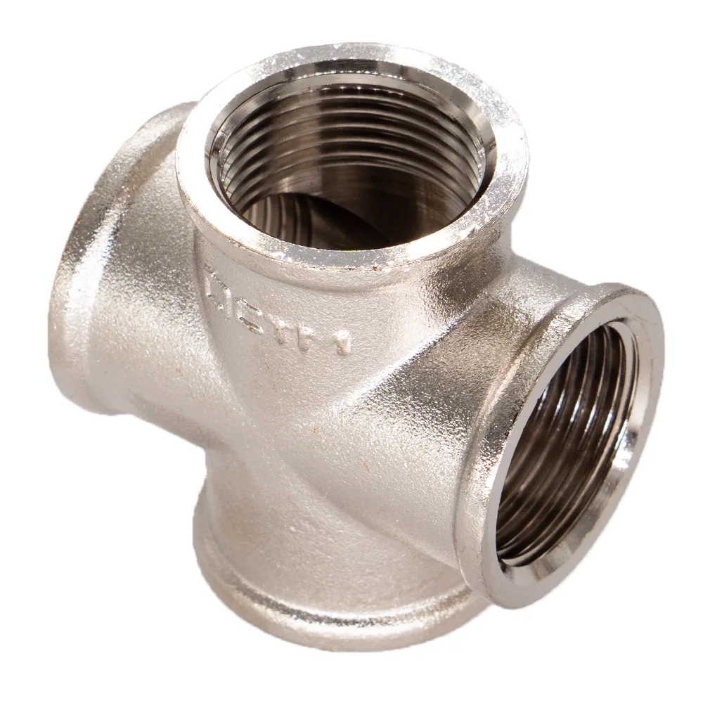 Крестовина латунная,внутренняя резьба, 1/2", 0000150, (шт.)