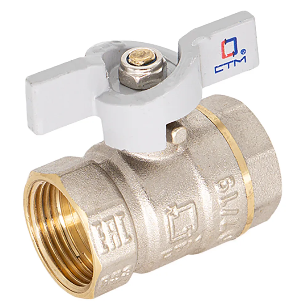 Кран латунный, Стандарт, внутренняя резьба, бабочка, 3/4", CW-FFB-034, (шт.)