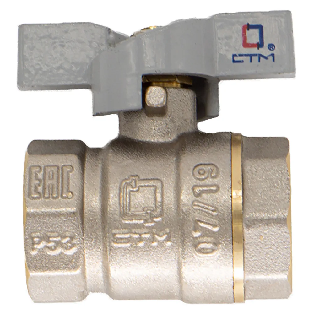 Кран латунный, Стандарт, внутренняя резьба, бабочка, 3/4", CW-FFB-034, (шт.)