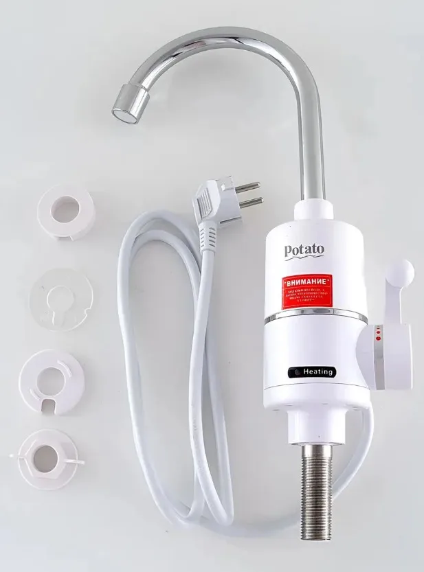 Водонагреватель проточный керам. картридж 28 мм, 220V, 3000W,
шнур 1,2м, (шт.), (шт.)