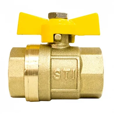 Кран для газа, латунный, внутренняя резьба, бабочка, 3/4",3682, (шт.)