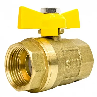 Кран для газа, латунный, внутренняя резьба, бабочка, 3/4",3682, (шт.)
