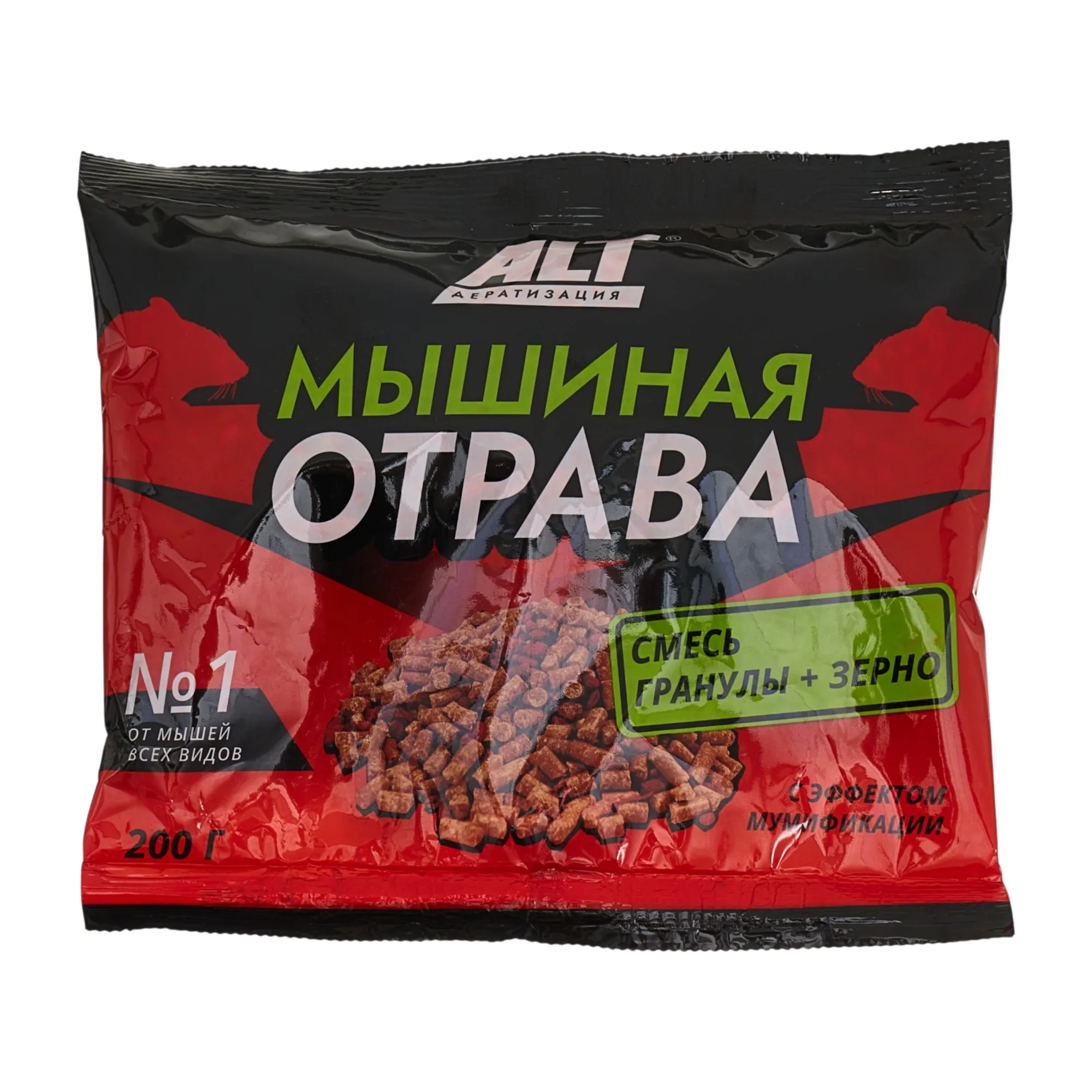 Средство от мышей  зерно + гранулы, 200г, (шт.)