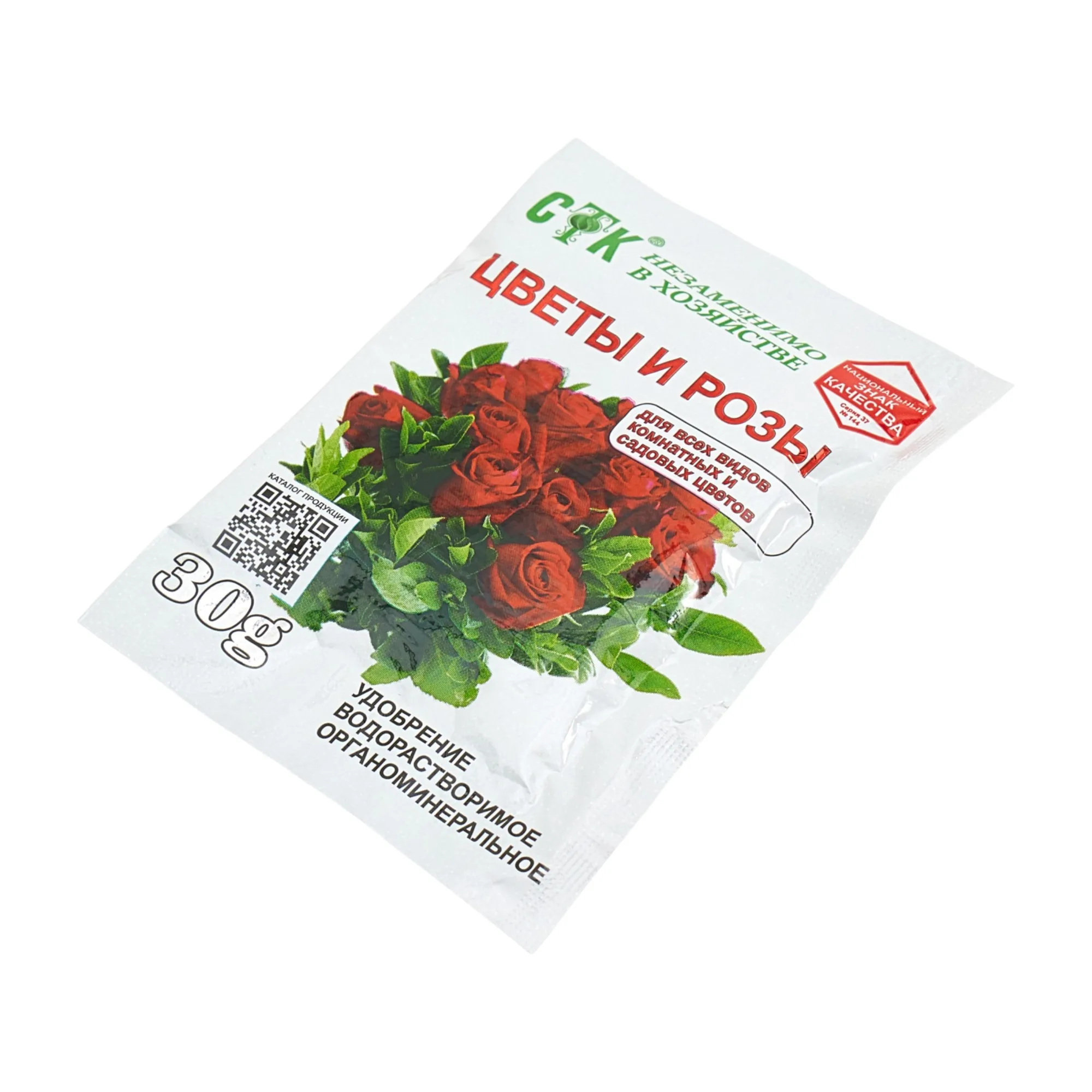 Удобрение органоминеральное для цветов и роз, 30г, (шт.)