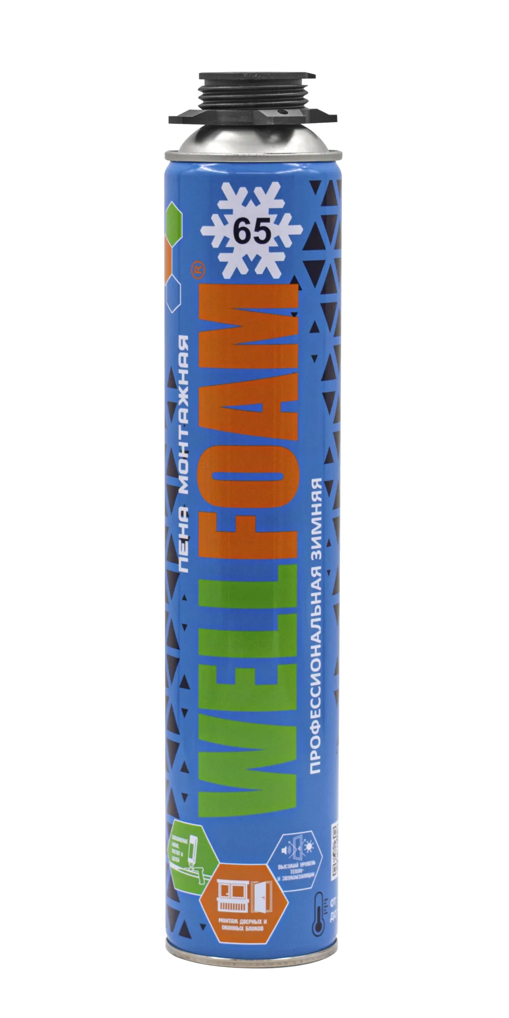 Пена монтажная профессиональная WELLFOAM 65, зимняя, 1000мл, (шт.)