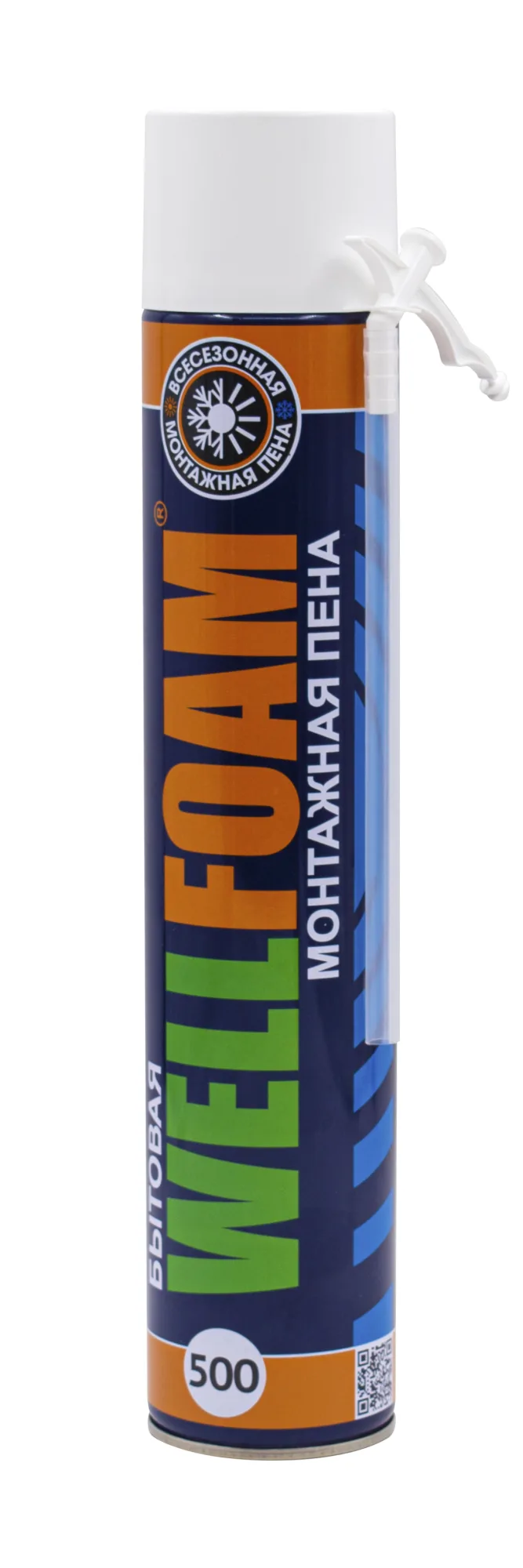 Пена монтажная бытовая WELLFOAM 500, всесезонная, 550мл/1000мл, (шт.)