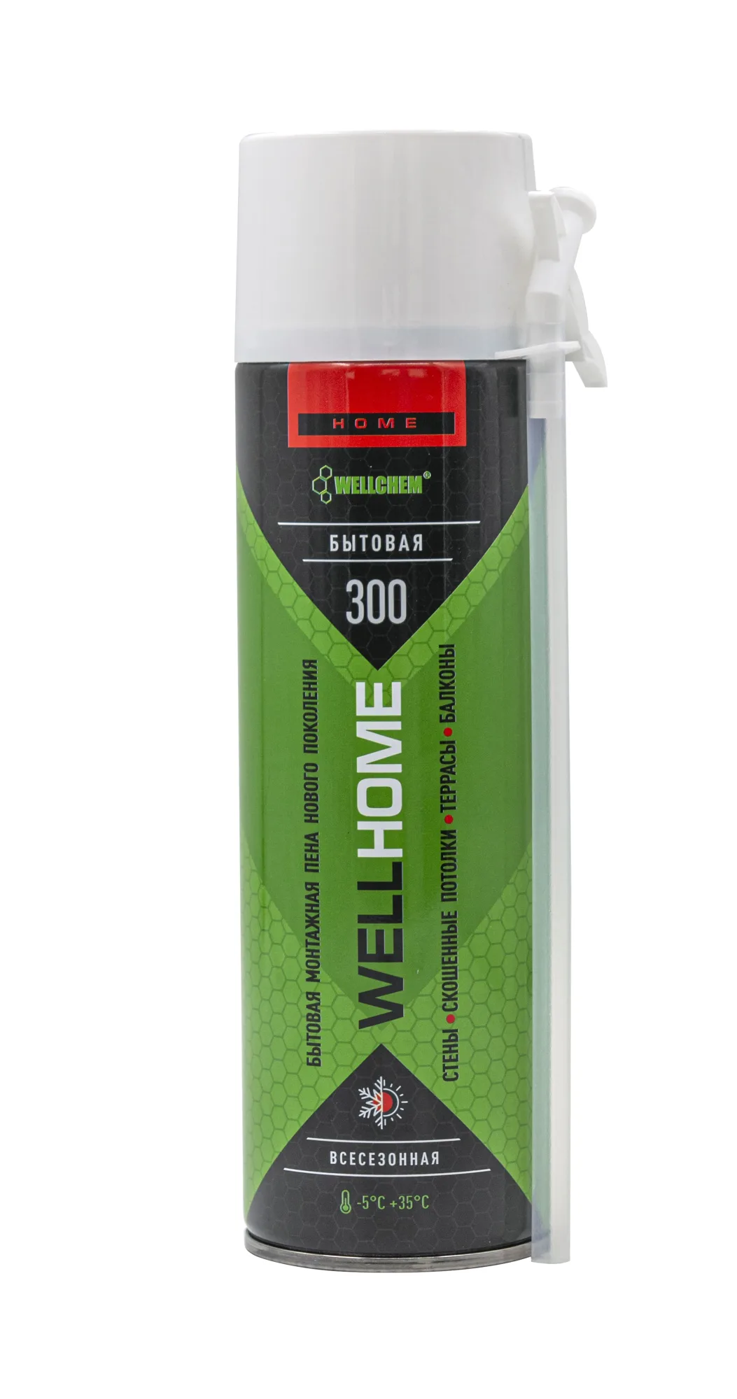 Пена монтажная бытовая WELLFOAM 300, всесезонная, 650мл, (шт.)