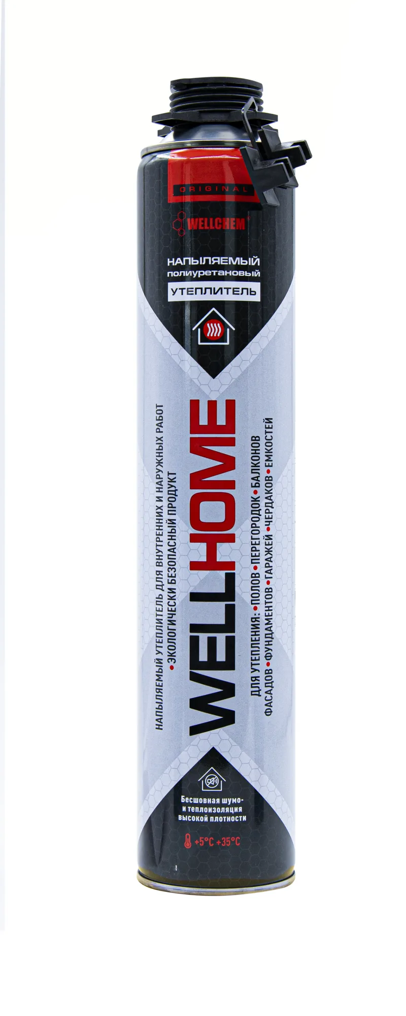 Утеплитель напыляемый WELLHOME, 1000мл, шт.