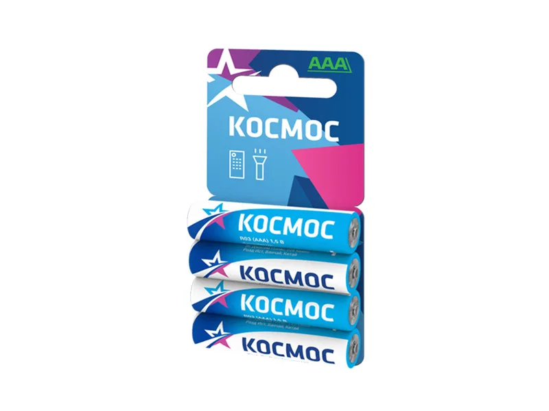 Батарейка мизинчиковая, солевая, блистер, ААА, KOCR034BL(KOC-R03-4BL), 4шт., (уп.)