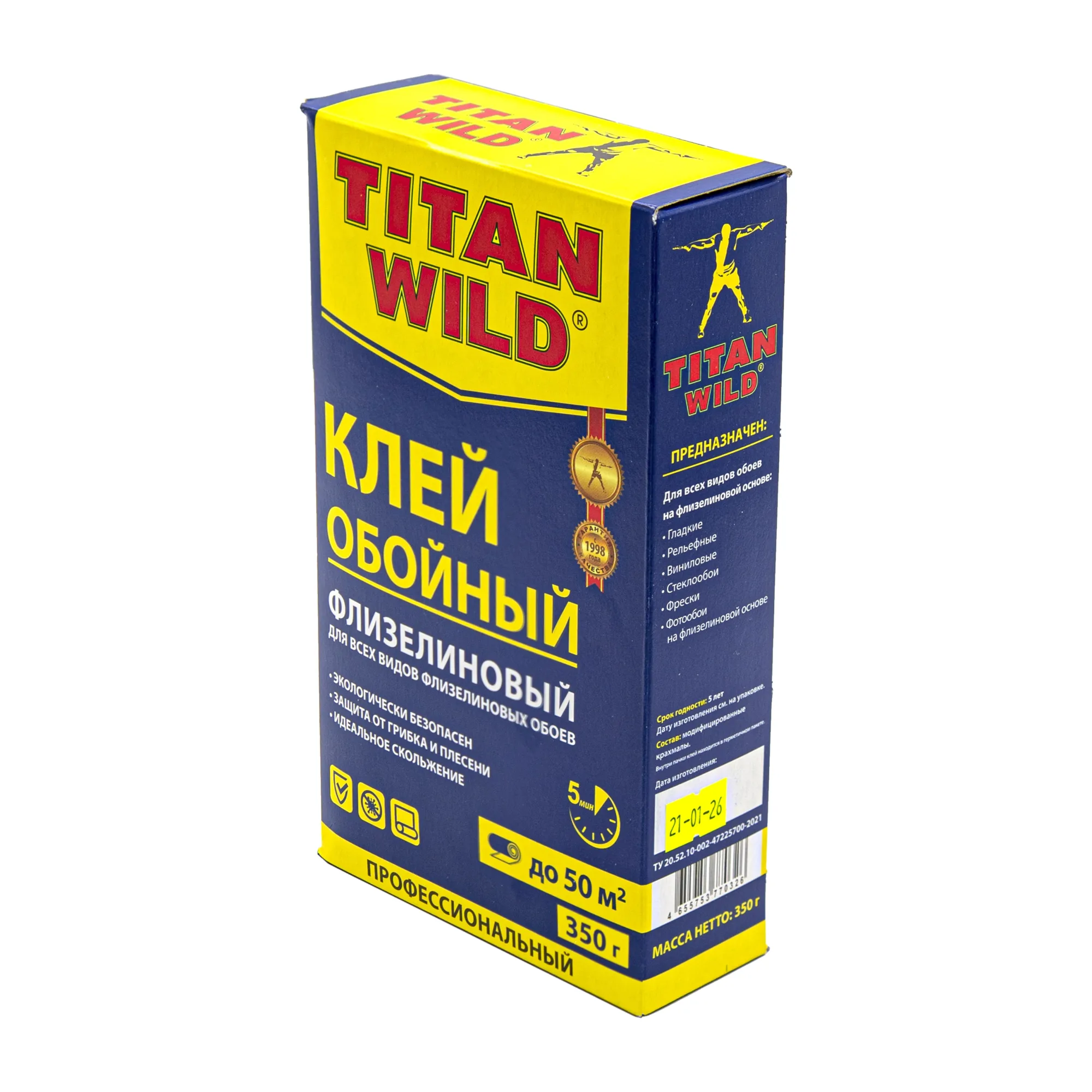 Клей обойный Titan Wild флизелиновый, 350г, (шт.)